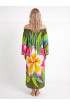 Hand Painted Rayon Off Shoulder Dress
